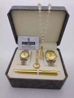 "Men's Stainless Steel Set: Watch, Rosary, Pen & Cufflinks" - Image 4
