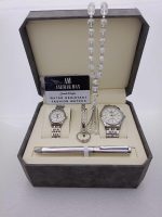 "Men's Stainless Steel Set: Watch, Rosary, Pen & Cufflinks" - Image 3
