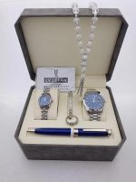 "Men's Stainless Steel Set: Watch, Rosary, Pen & Cufflinks" - Image 2