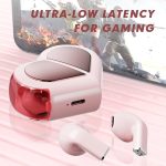 Pink Heart Design Wireless Earphones for Girls - Image 2